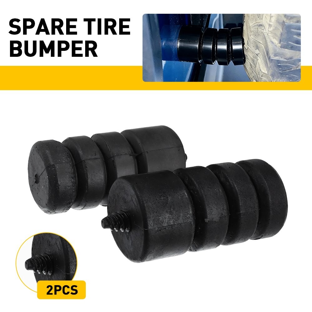 Set of Two Tailgate Spare Tire Bumper Stops For Jeep Wrangler JL 2018-2023 Black