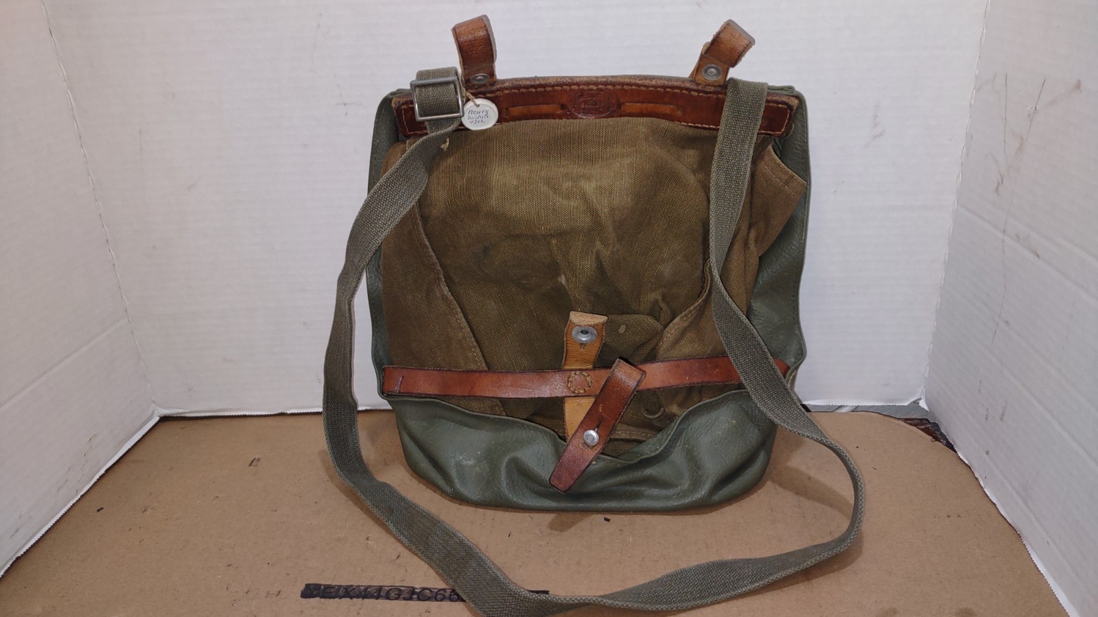 Vintage Swiss Army Military Bag w/ Soldier ID Tag -  Good Condition