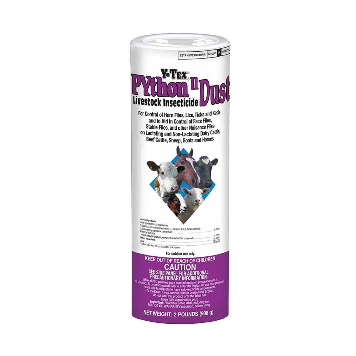 New! Y Tex PYTHON II DUST 2 lbs. For livestock animals