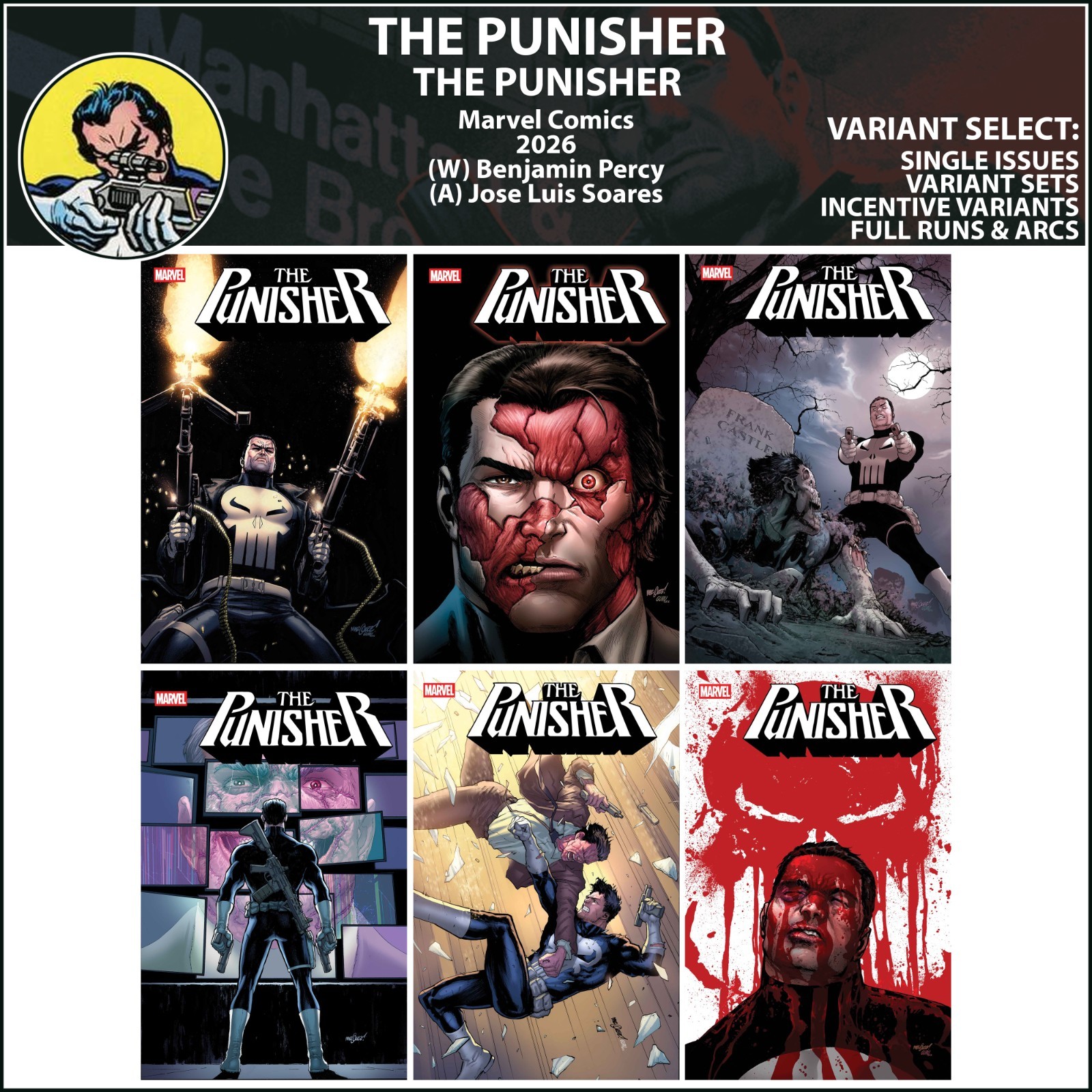 Punisher (2026) #1 2 3 4 5 6 Marvel Comics COVER SELECT