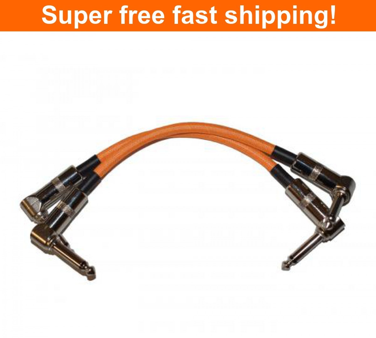 Strukture 6”in patch cable R angle, Neon Orange - 2 Pack