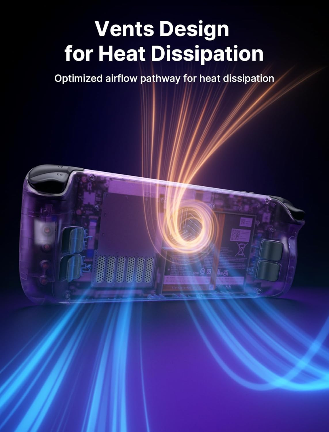 Transparent Back Plate Compatible with For Steam Deck OLED/LCD Purple