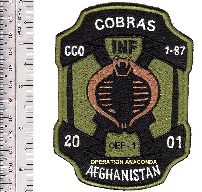 US Army Afghanistan C Co 'Cobras' 87th Infantry Regiment 10th Mountain NO TARIFF