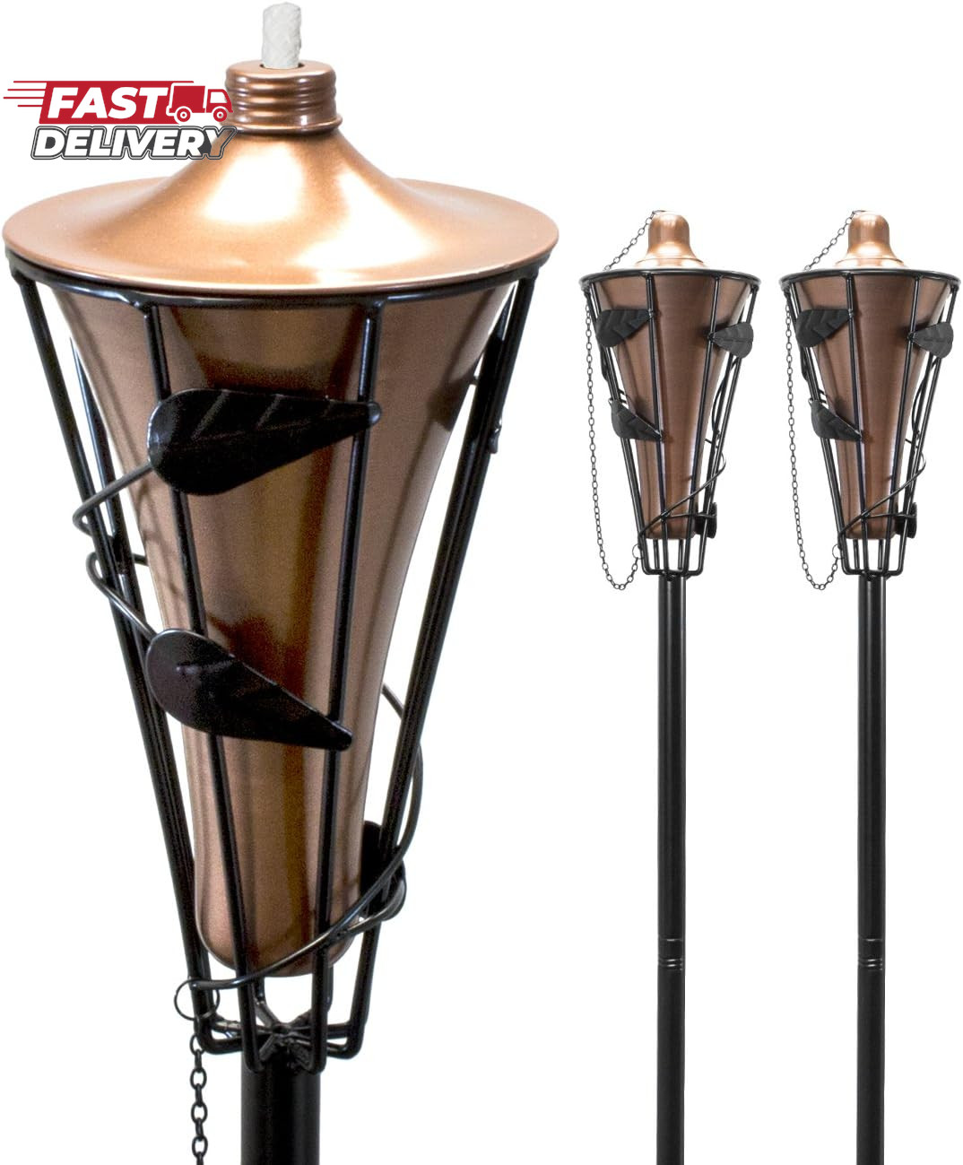 Matney Outdoor Metal Patio Torches – Use for Deck, Patio, Back Yard, Out Door Pa