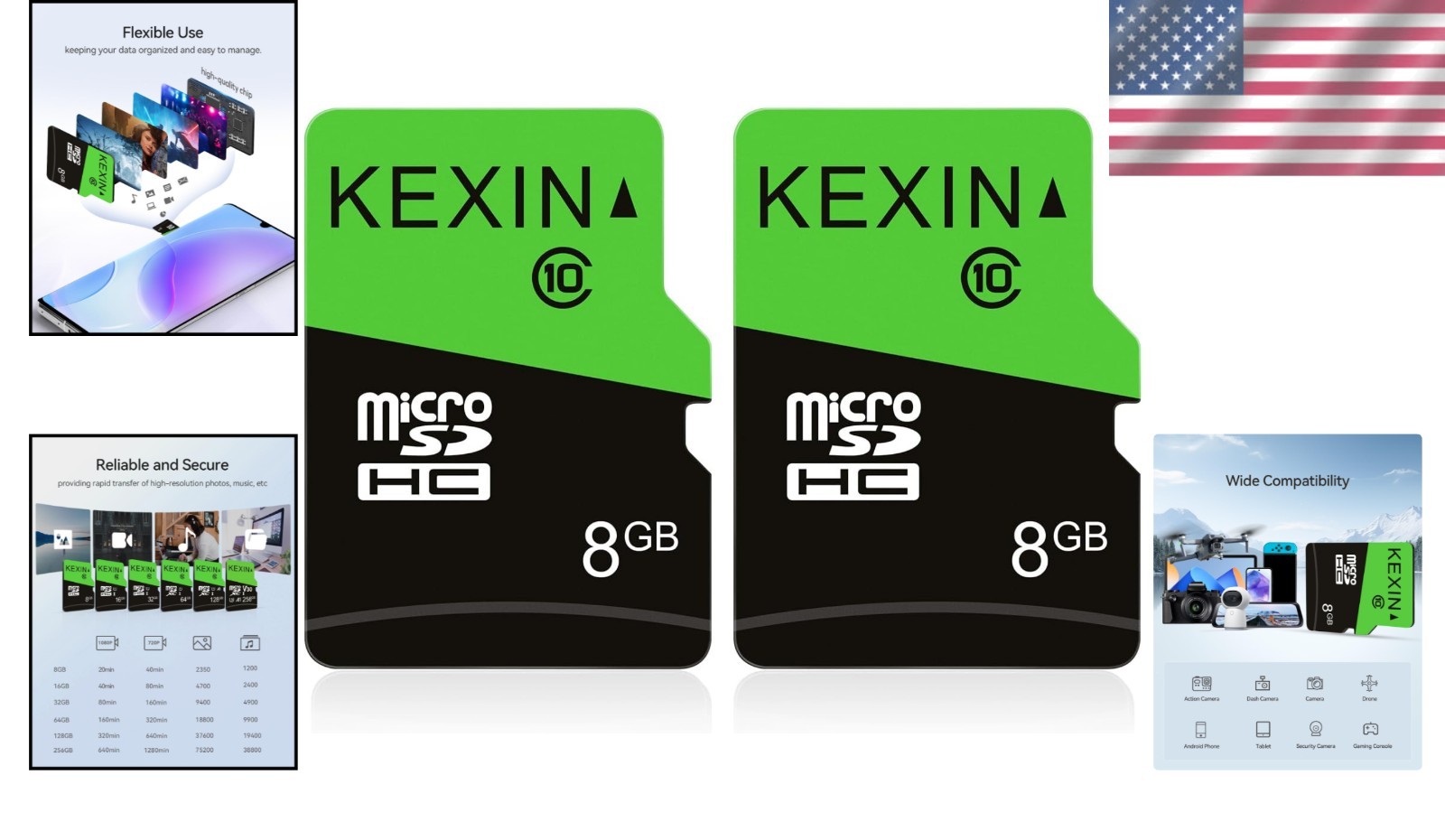 High-Speed 8GB Micro SD Card Pack with SD Adapter - Ultimate Data Protection