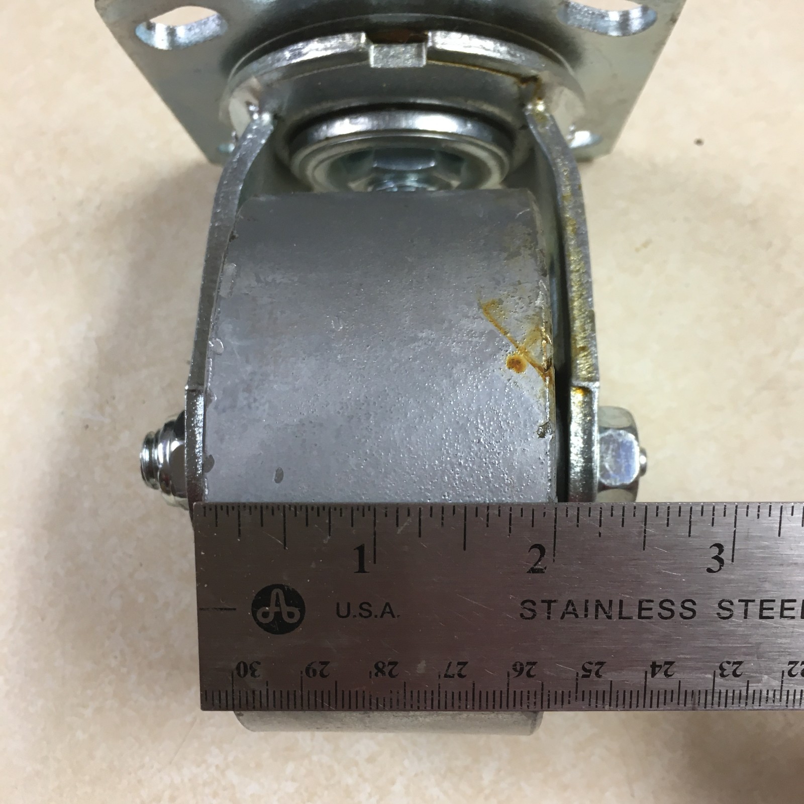 Wright 4" Steel Caster Wheel Set (2 Rigid, 2 Swivel) for Dumping Hoppers
