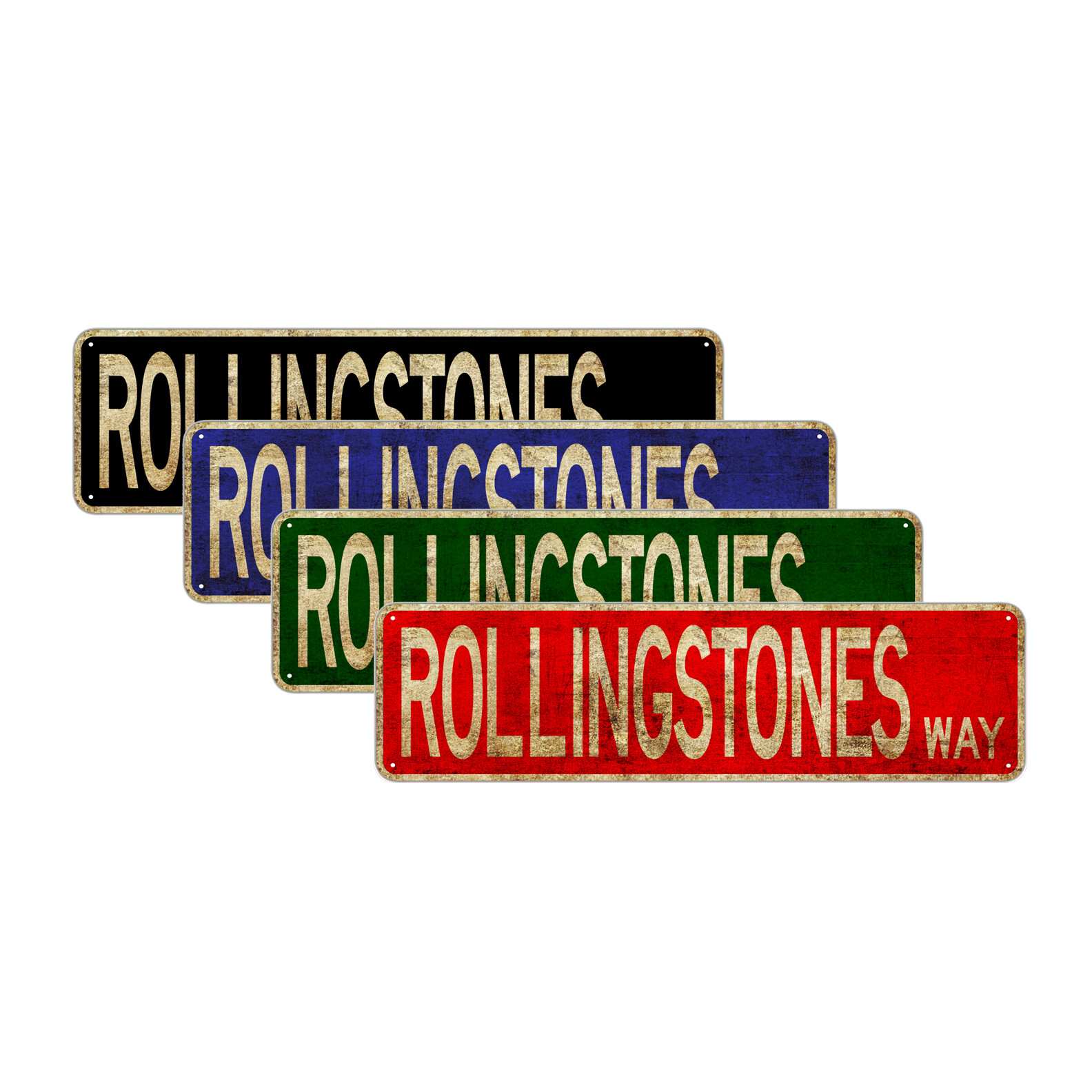 Rolling Stones Way Street Sign Man Cave Bar Vintage Décor Rock Band Metal Sign