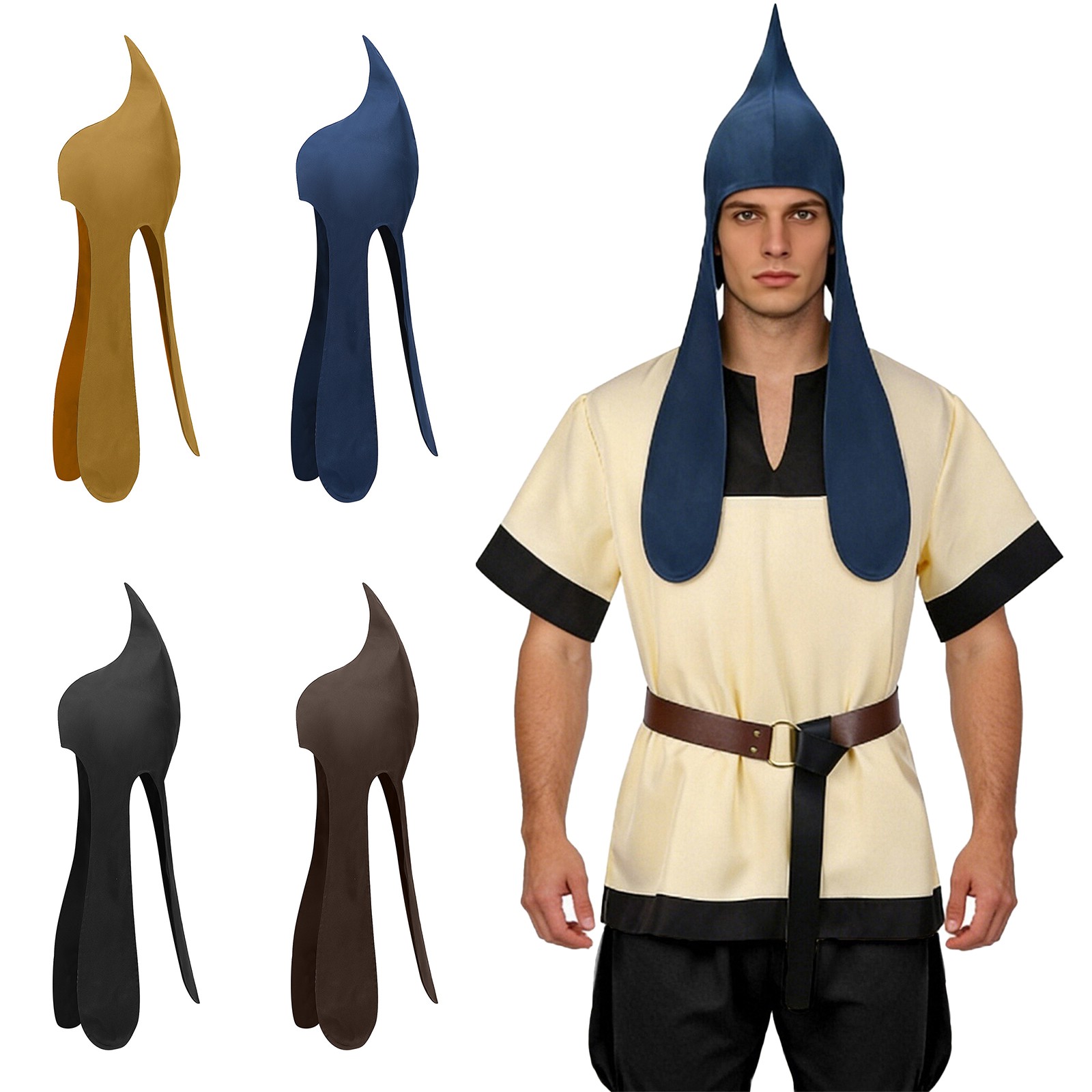 Men Ear-protective Hooded Comfortable Headscarves Historical Headwear Cosplay