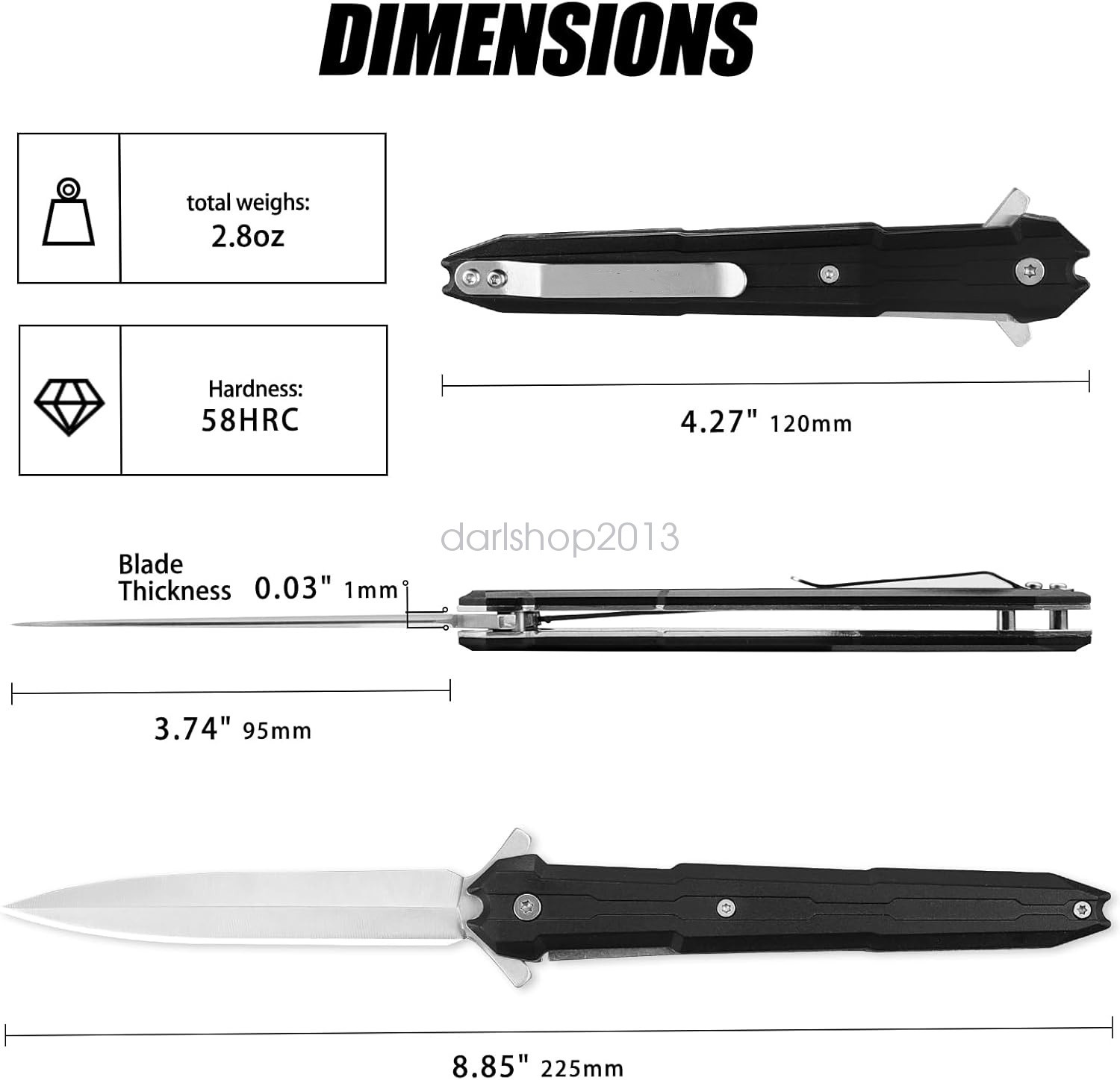 8.9" STILETTO TAC FORCE WOOD SPRING OPEN ASSISTED TACTICAL FOLDING POCKET KNIFE