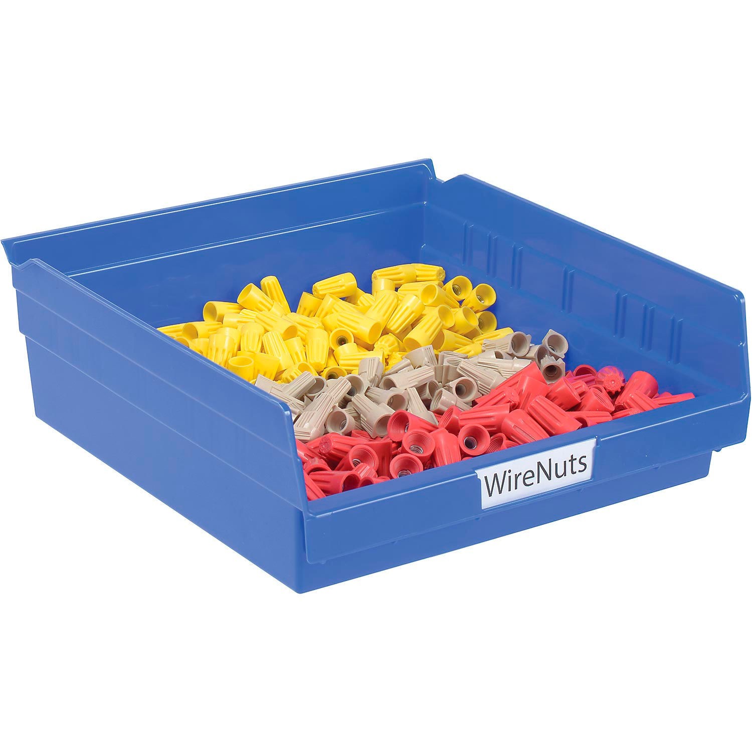 Akro-Mils Plastic Shelf Bin 11-1/8"W x 11-5/8"D x 4"H Blue Lot of 12