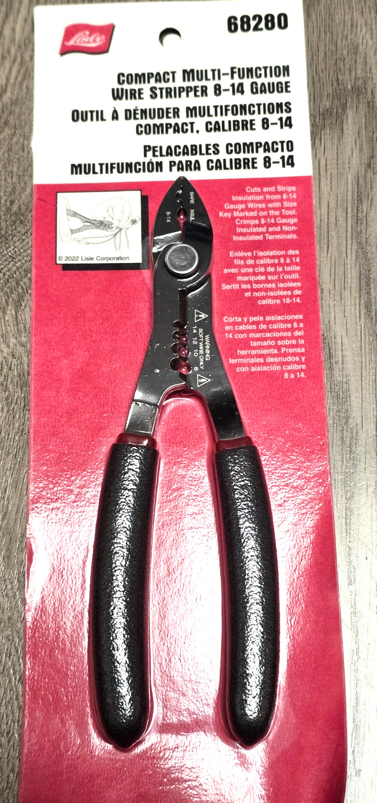 Lisle Compact Electrical Connector Crimping pliers, Wire Strippers Cutters 68280