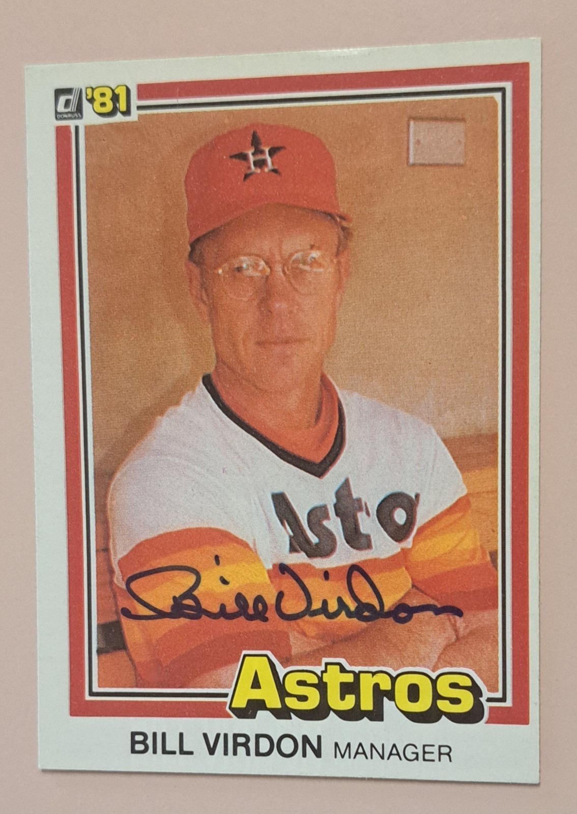 1981 Dontuss Signed Bill Virdon - Astros