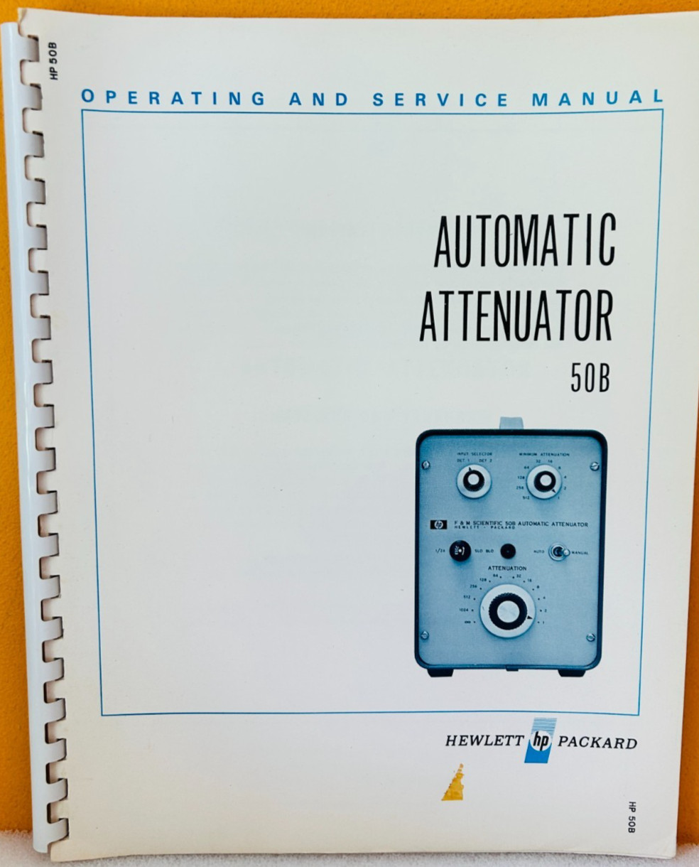 HP 00050-92006 1969 Model 50B Automatic Attenuator Operating & Service Manual.