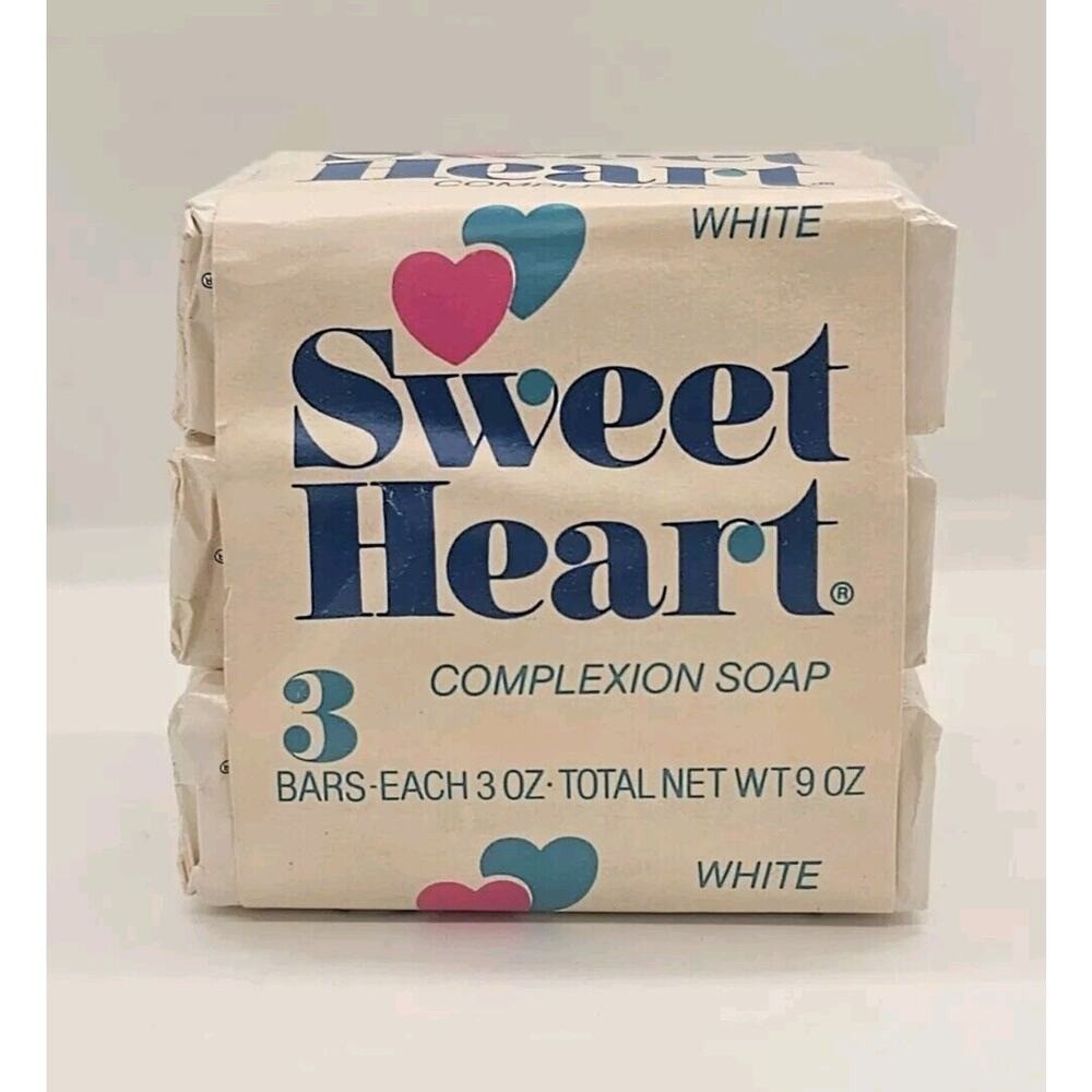 NOS Vintage Sweet Heart Complexion Bar Soap 3 Pack (9oz Total)