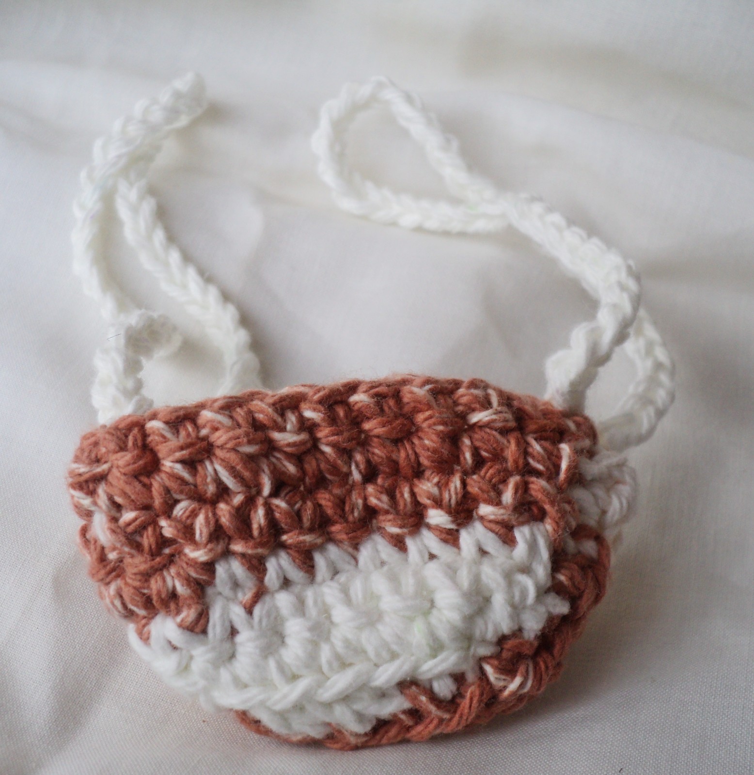 New Hand Crochet Brown & White Cotton NOSE WARMER Winter Sports Clothing Unisex