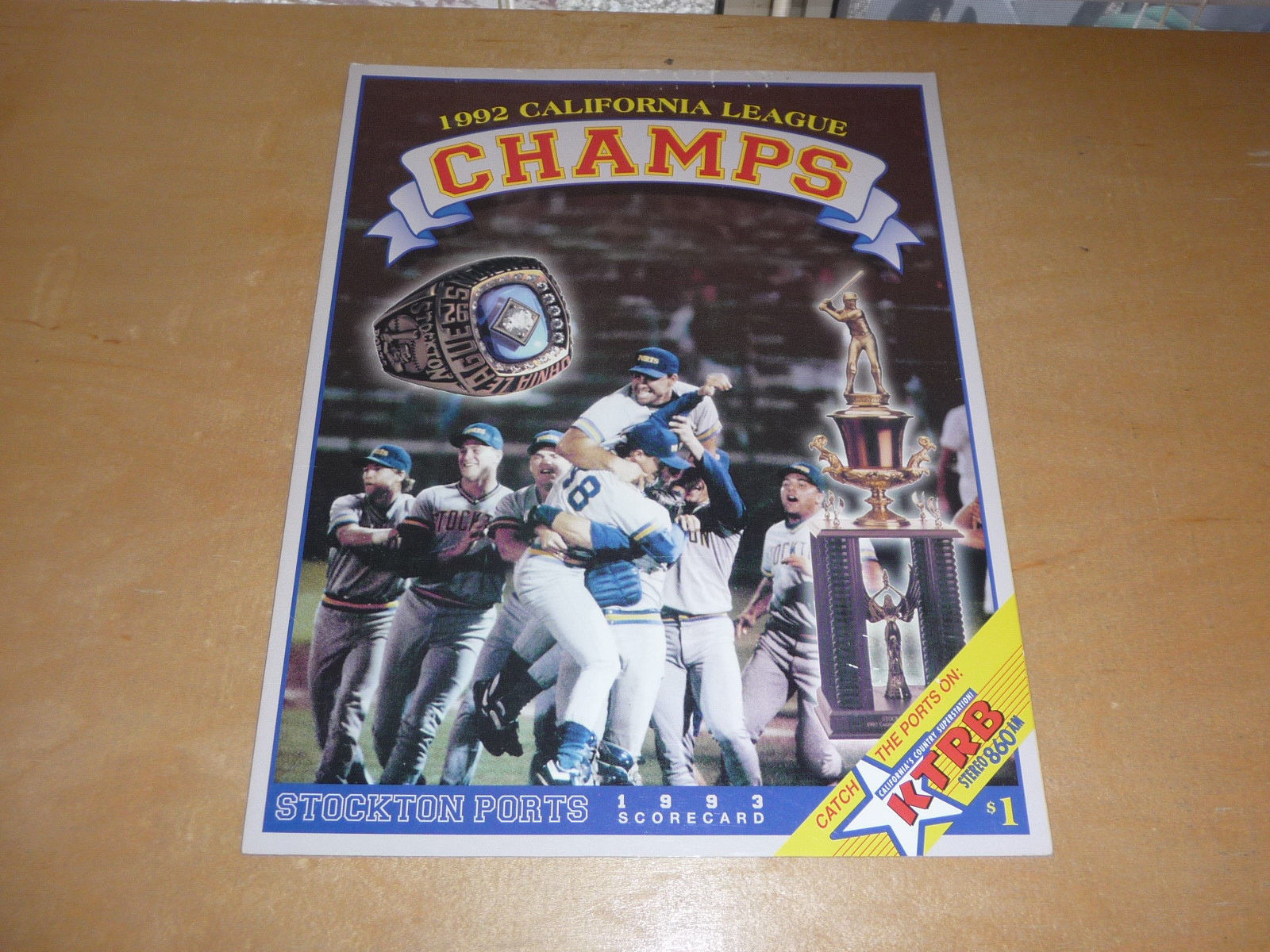 1993 STOCKTON PORTS CALIFORNIA LEAGUE MINOR LEAGUE BASEBALL PROGRAM  SCORECARD