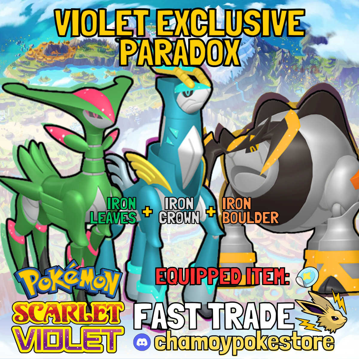IRON LEAVES + IRON BOULDER + IRON CROWN ⚡ INDIGO DISK Pokemon Scarlet & Violet