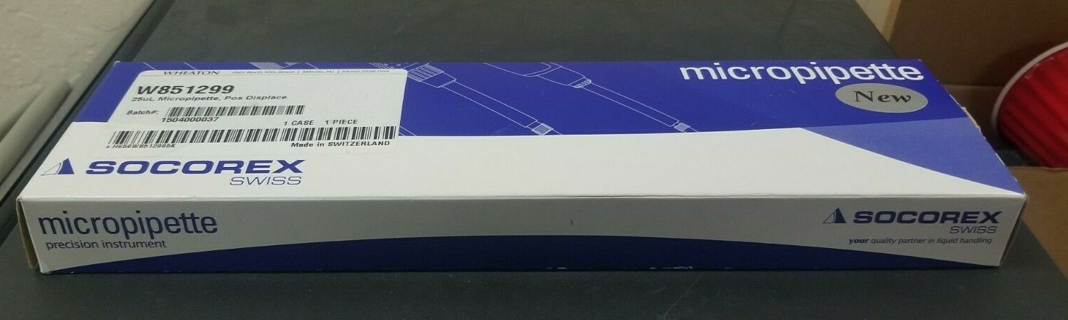 New Wheaton W851299 Positive Displacement Micropipette, 25uL