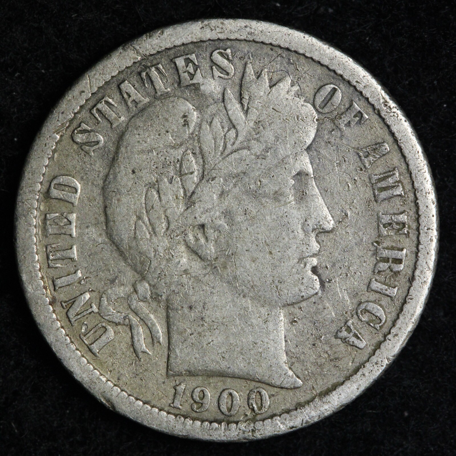 1900-O Barber Silver Dime FINE+/VF E217 WXEM