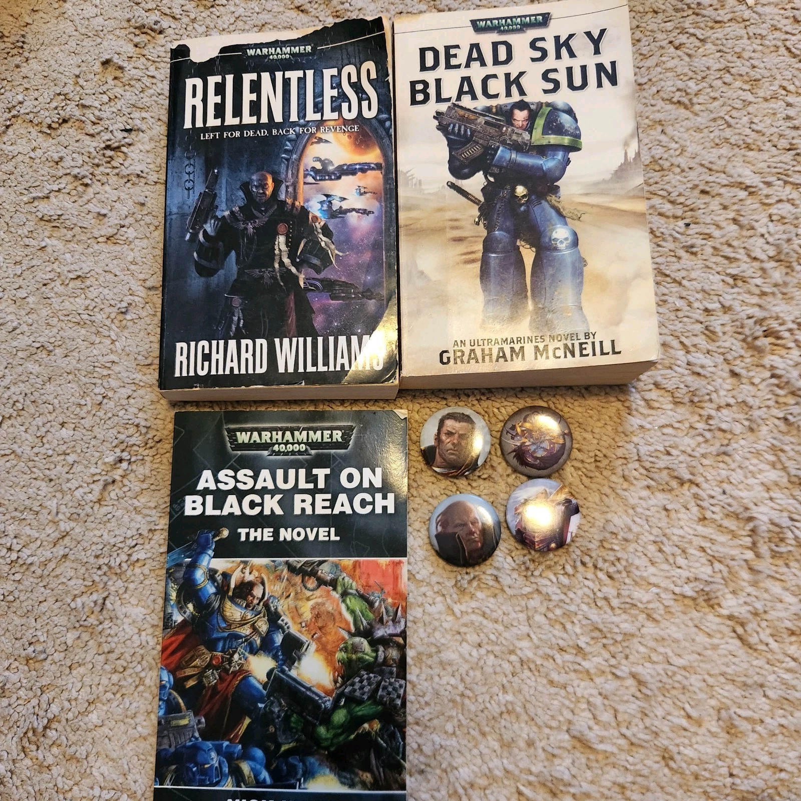 Mixed Black Library 3 book Lot B W/ BLACK LIBRARY BUTTONS!