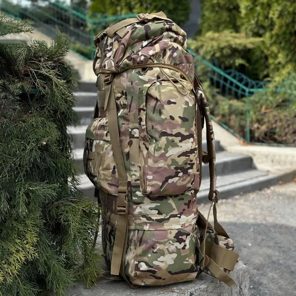 Tactical backpack 120L with aluminum frame multicam💛💙