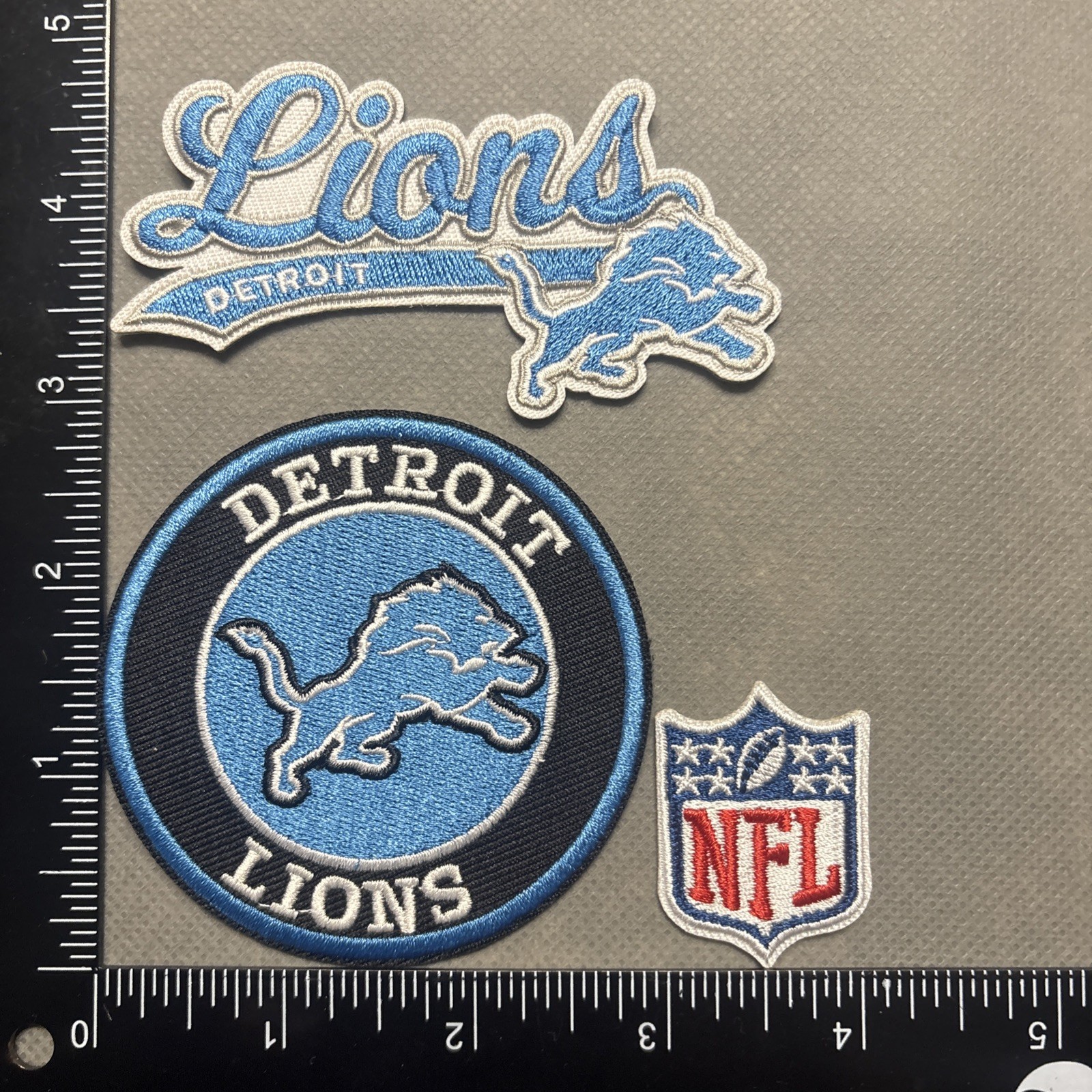 LOT OF 3 DETROIT LIONS IRON ON EMBROIDERED PATCH
