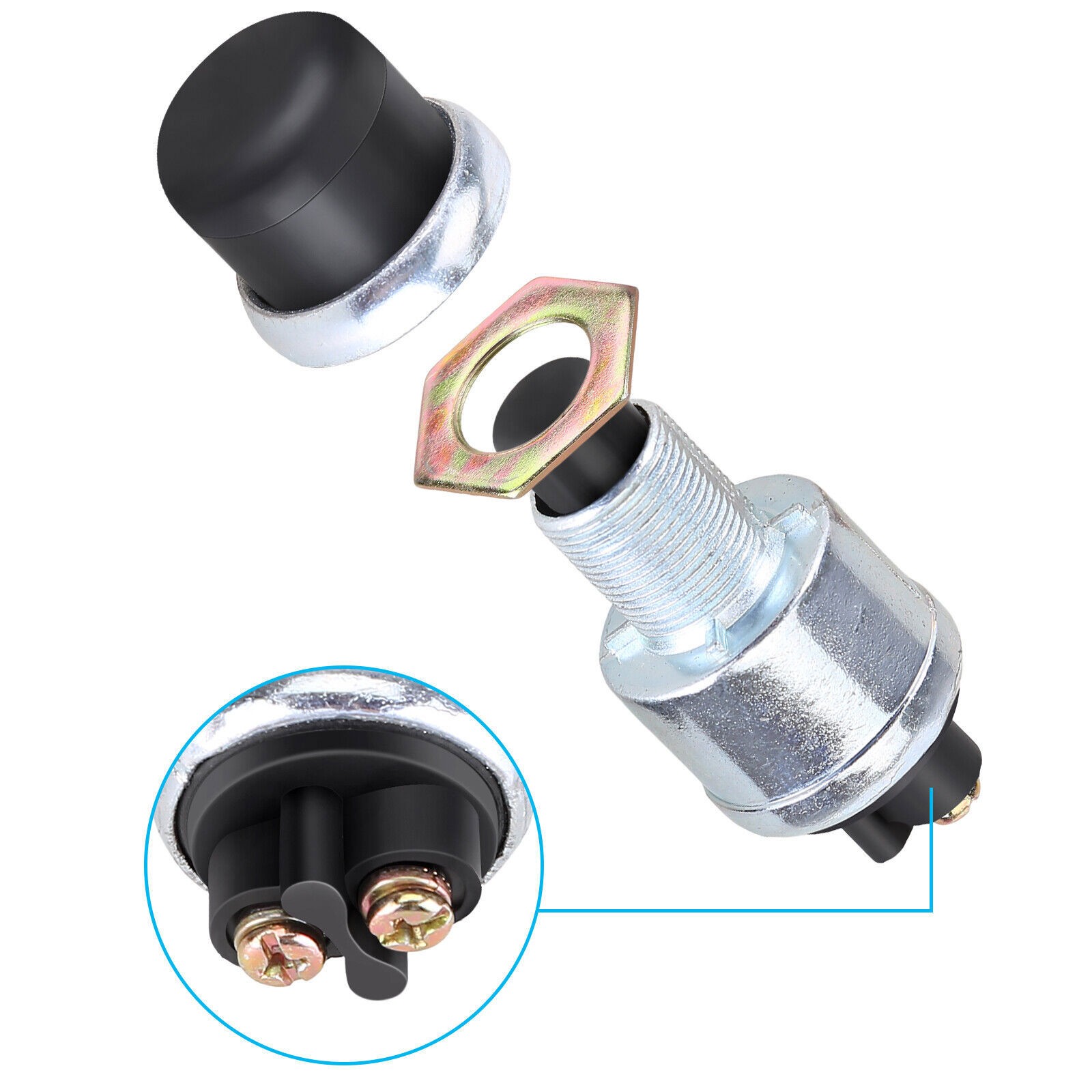 Universal Push-Button Starter Switch Waterproof Heavy-Duty Start 50A Momentary