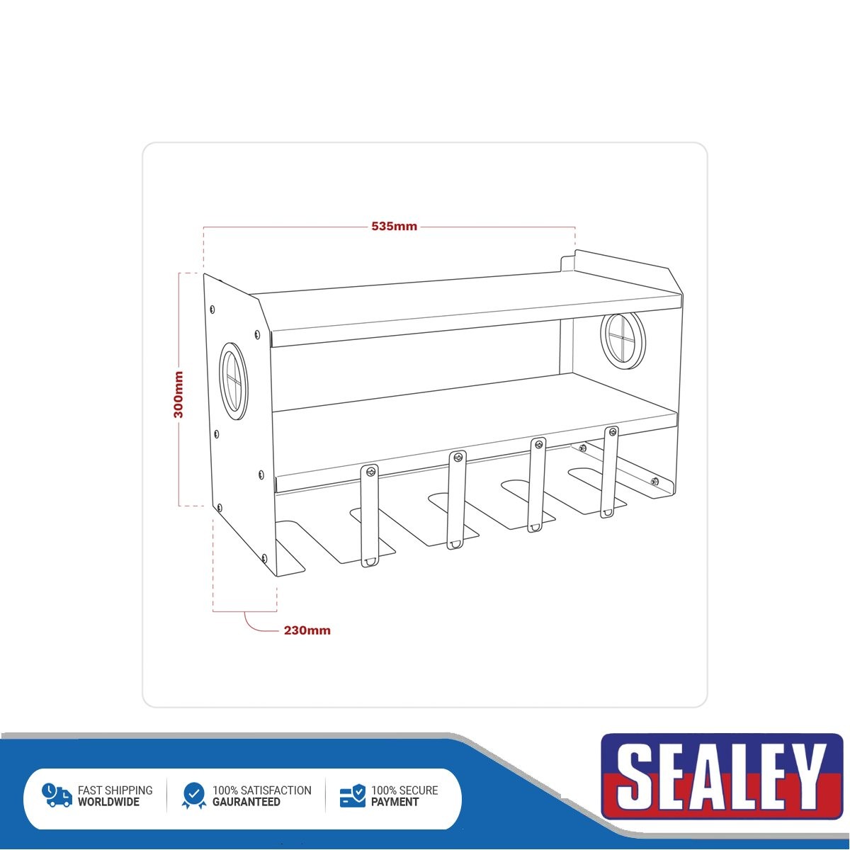 Sealey Power Tool Storage Rack 5 Bay PTSR5