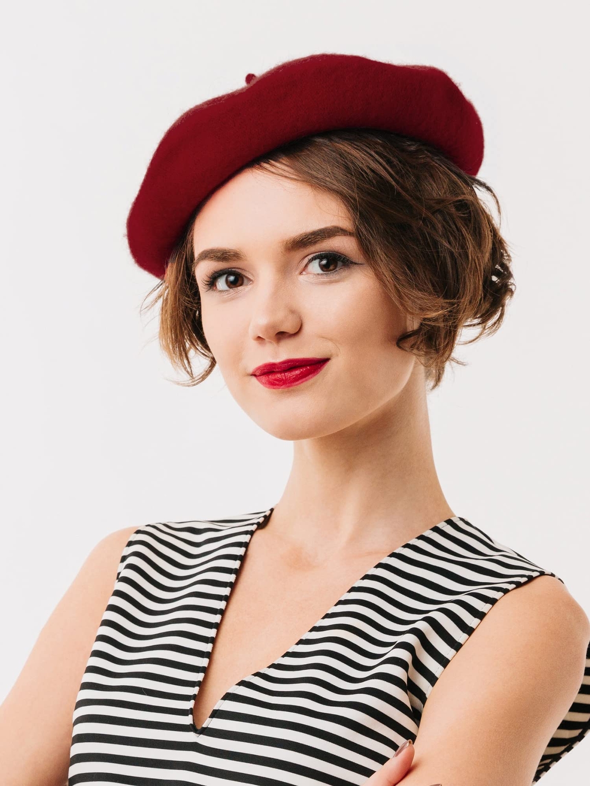 3 boinas de lana estilo francés para mujeres y niñas