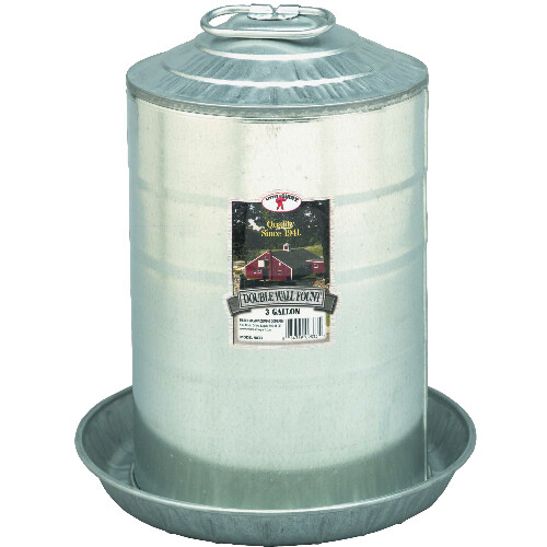 3 Gallon Double Wall Metal Poultry Fount Little Giant Double Wall Metal Poultry
