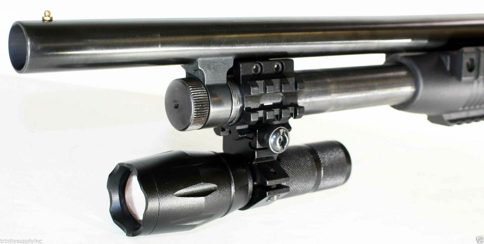 Trinity 1000 lumen flashlight with mount adapter compatible with mossberg 500 12