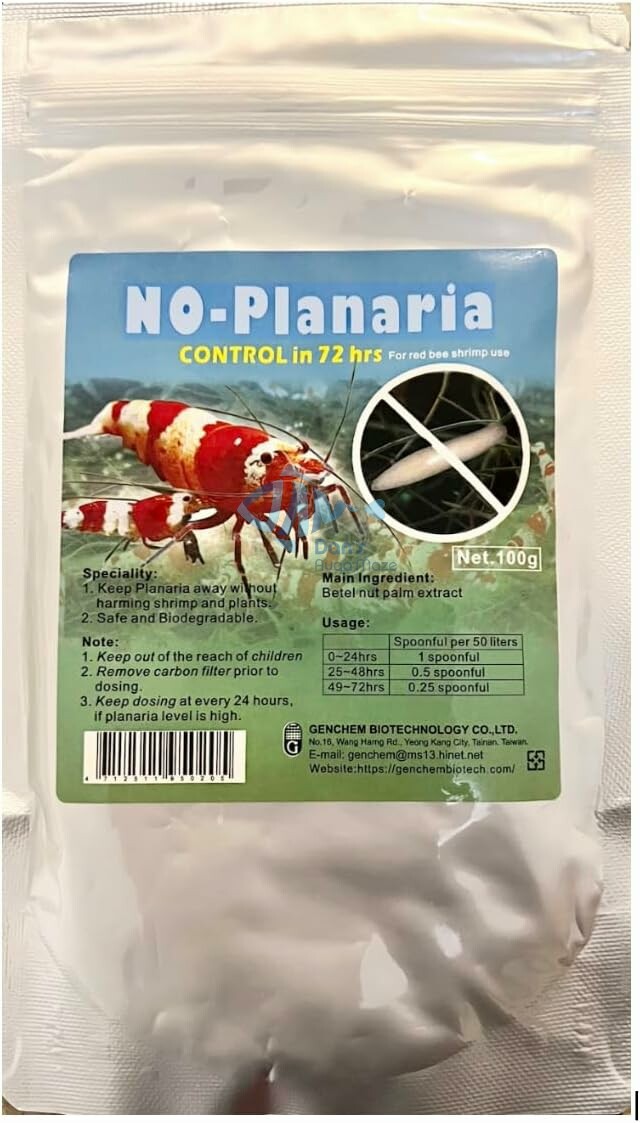 Genchem No Planaria Shrimp Safe Planaria Hydra Killer Dosing Instruction include