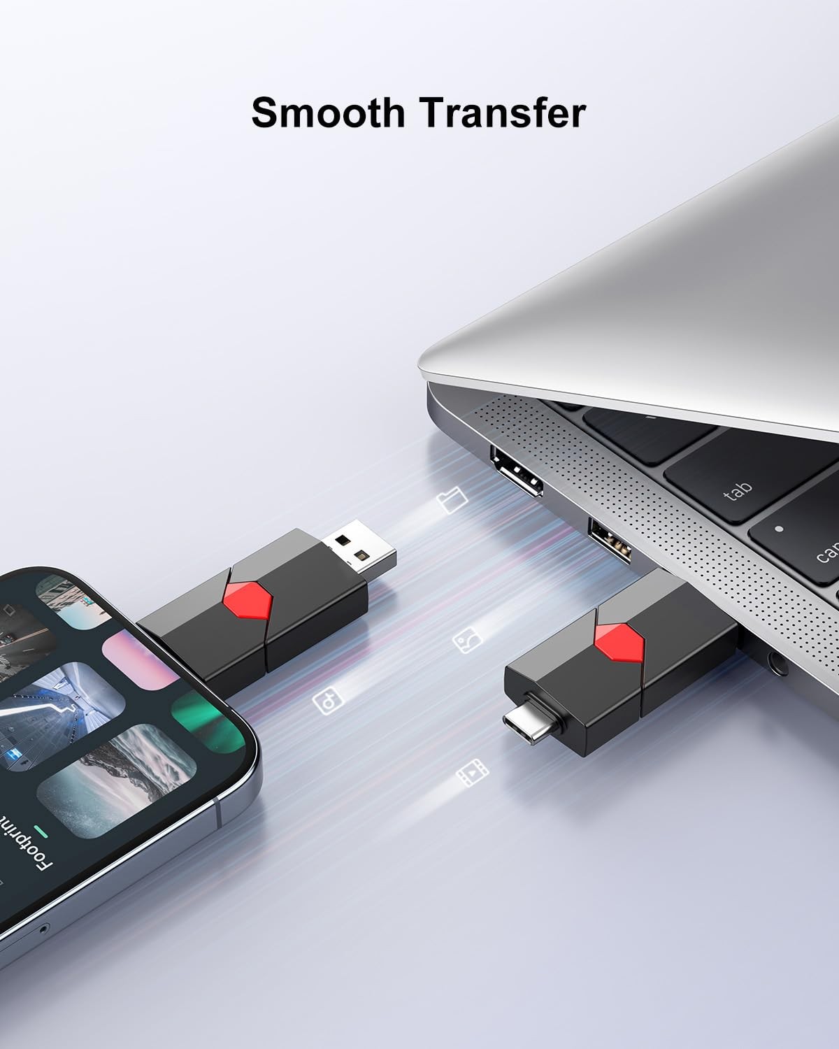 64GB USB Flash Drive + USB A Dual Flash Drive 64GB USB Drive Push-Pull USB Me...