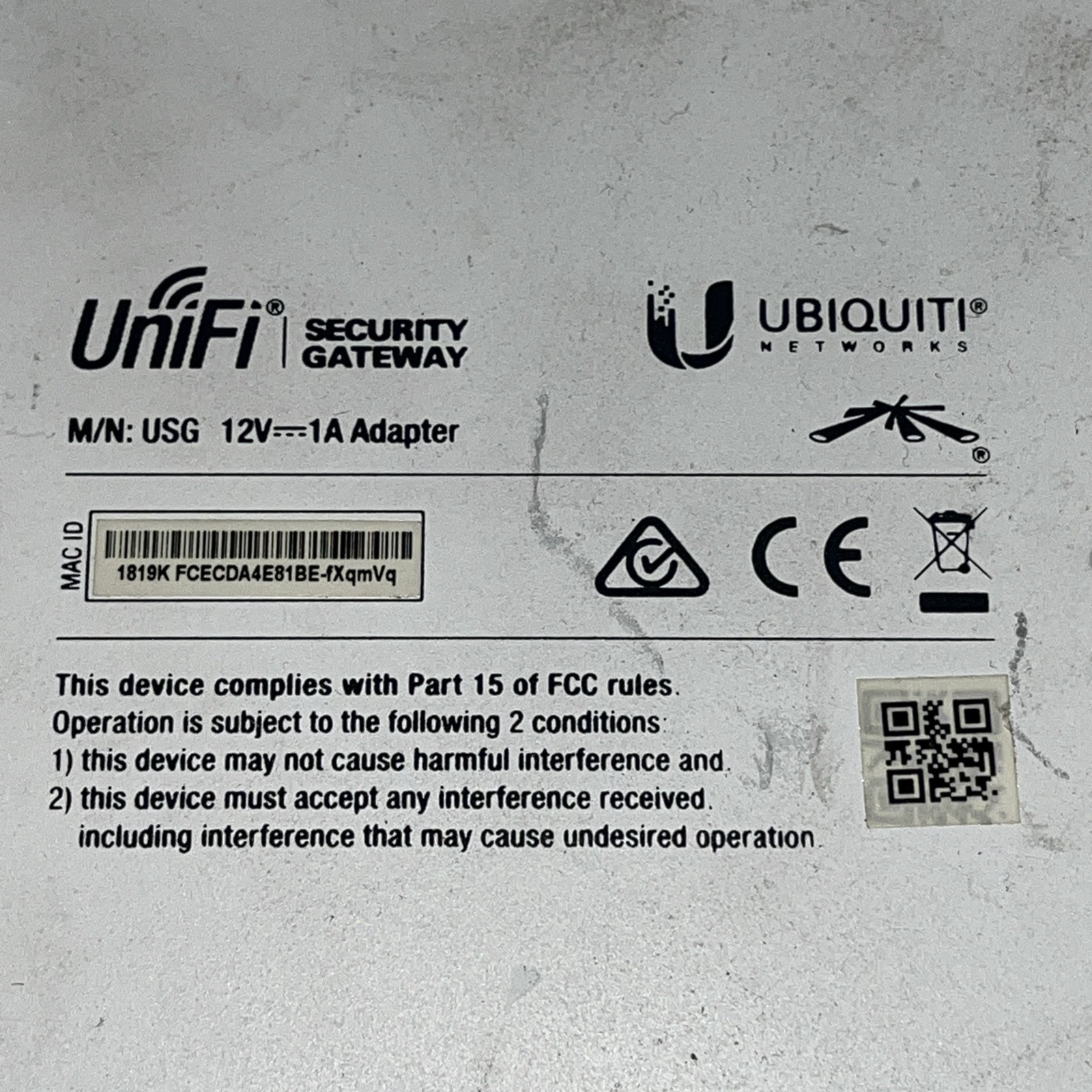 UBIQUITI NETWORKS UNIFI SECURITY GATEWAY USG