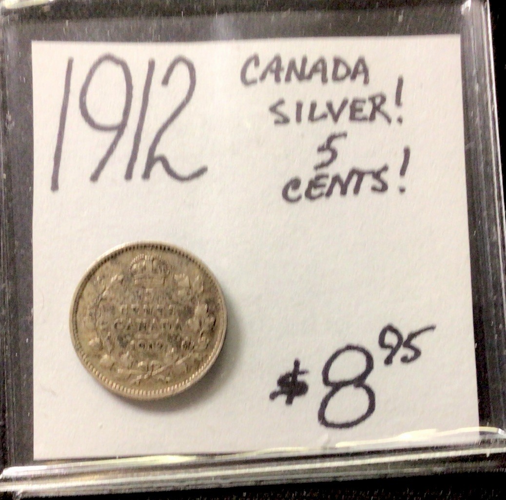 1912 Canada Silver! 5 Cents! ENN Coins!