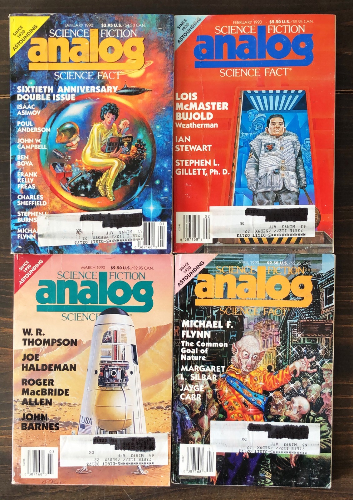 Analog Science Fiction & Science Fact Magazine, 1990 Lot Of 13