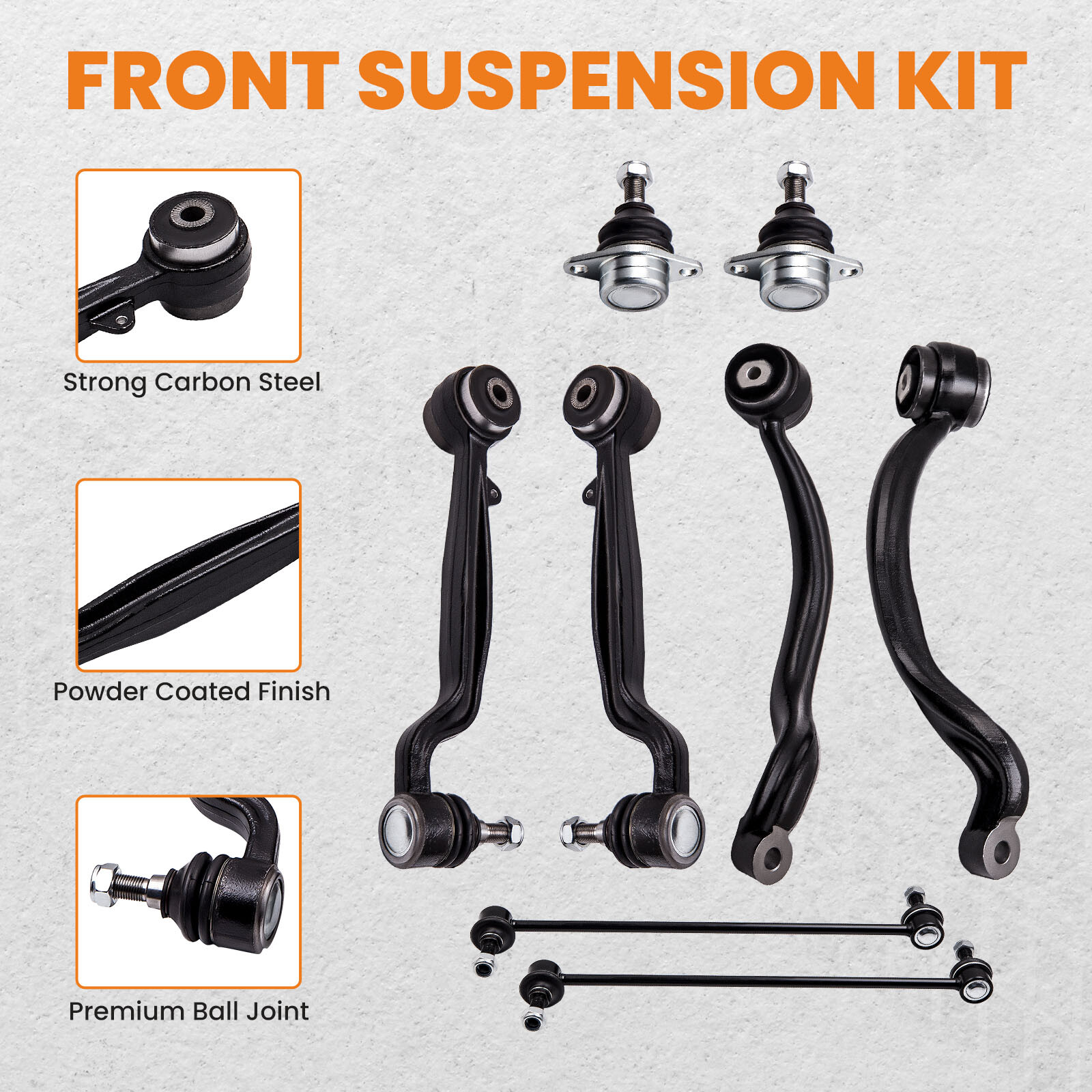 Set of 8 Front Upper Lower Control Arm Ball Joint Sway Bar Link for Land Rover