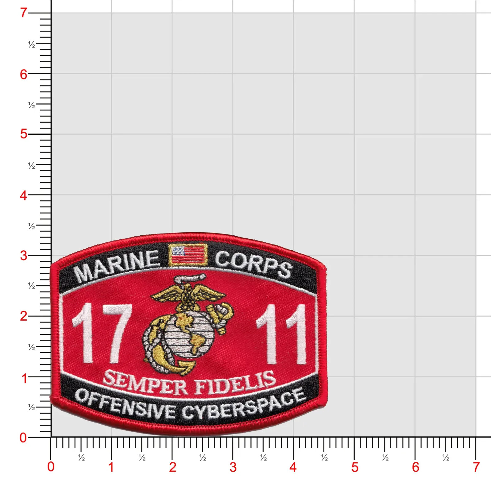 4.5" MARINE CORPS MOS 1711 OFFENSIVE CYBERSPACE EGA EMBROIDERED PATCH