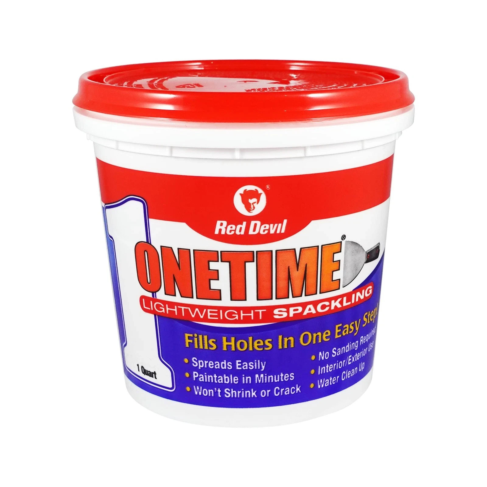 ONETIME Lightweight Spackle Wall Repair 1 Qt White No Sand Paintable USA
