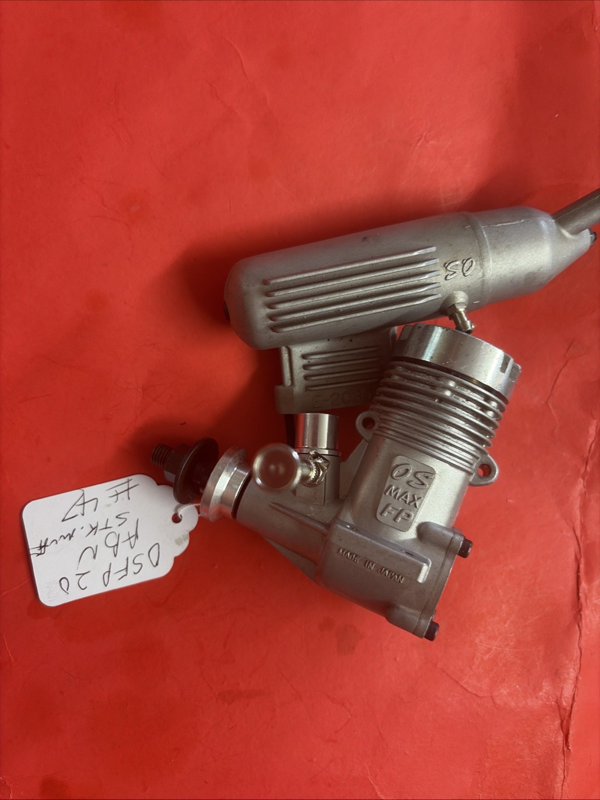 OS 20 FP ABN C/L ENGINE WITH STOCK MUFFLER WITH TAP NICE #47