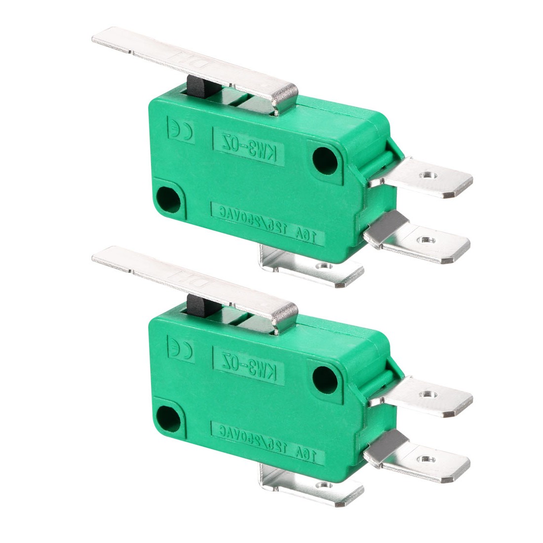 2PC KW3-OZ 16A 125/250VAC SPDT NO NC,Hinge Lever Type Micro Limit Switches