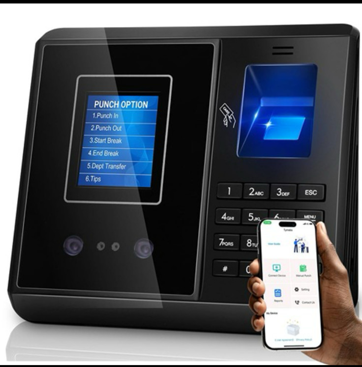 Tymelix 5s Time Clock W/ 10 IC Cards – App-Based for Employees at Small Business