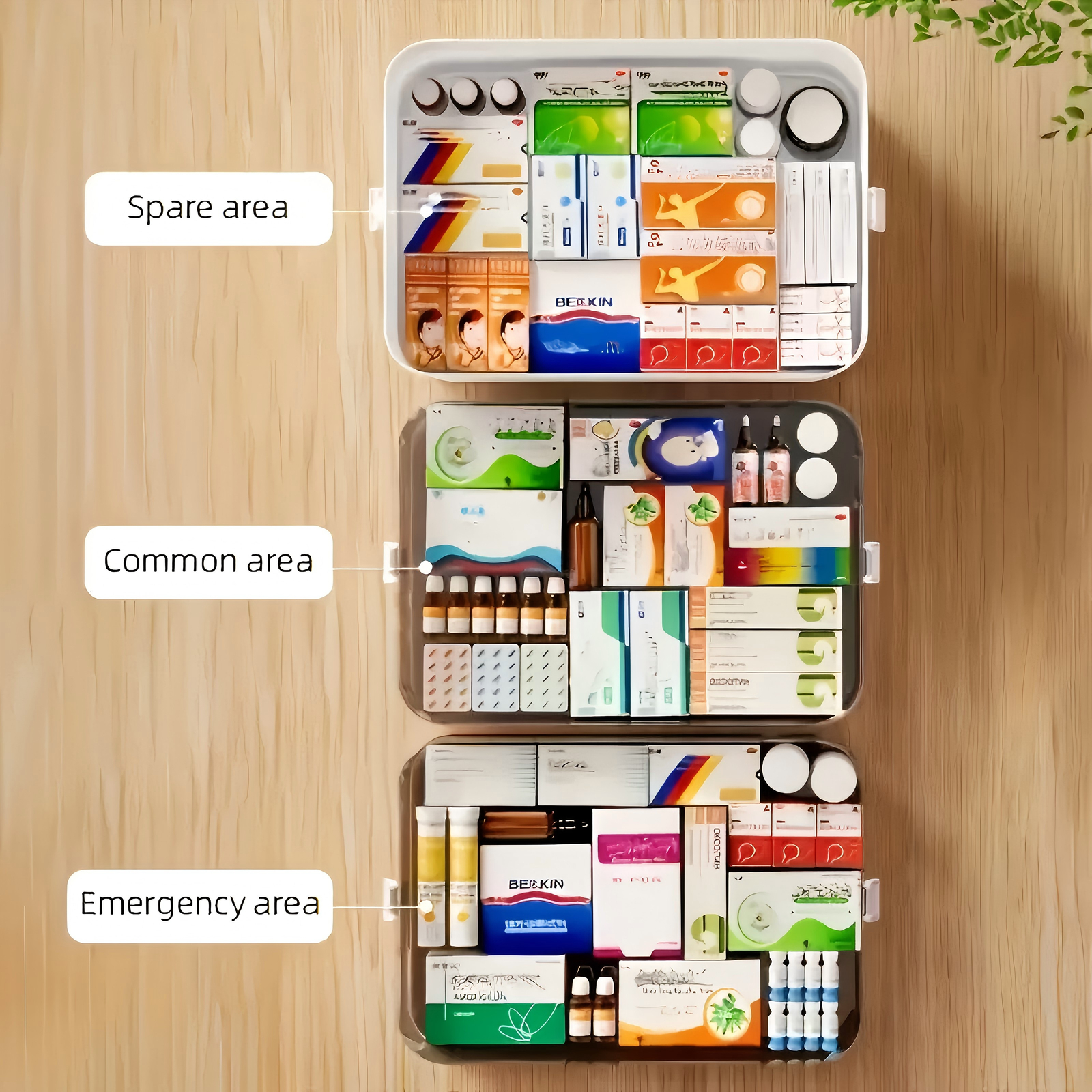 Medicine storage box,empty home emergency kit container,Transparent Storage Box