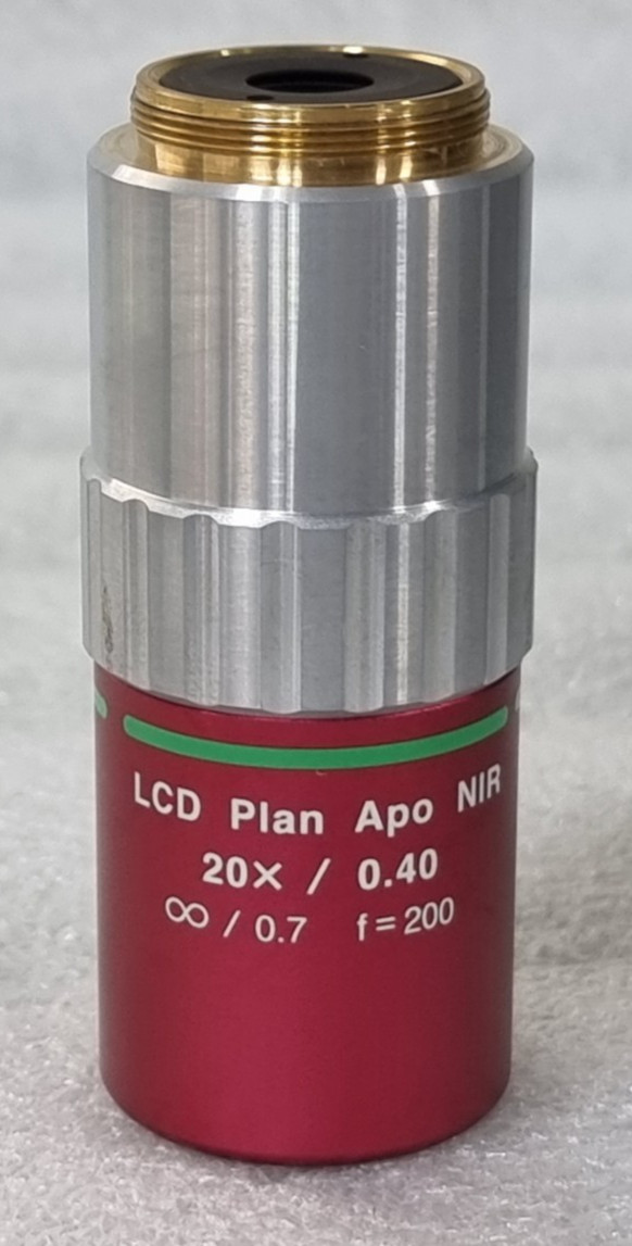 MITUTOYO LCD Plan Apo NIR 20X / 0.40 ∞ /0.7 f=200 Microscope Objective Lens #1