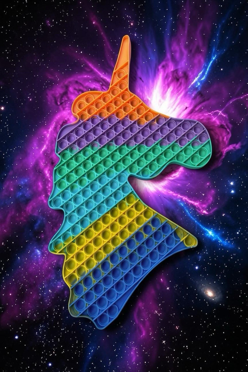 Extra Large 20” Unicorn Pop-It Fidget Toy – Rainbow Silicone Sensory Bubble