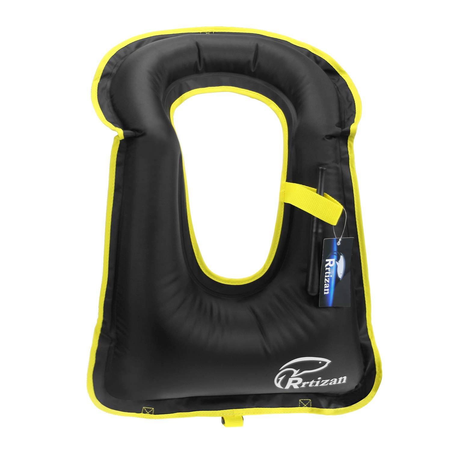 Rrtizan Snorkel Vest, Adults Portable Inflatable Swim Vest One Size, Black