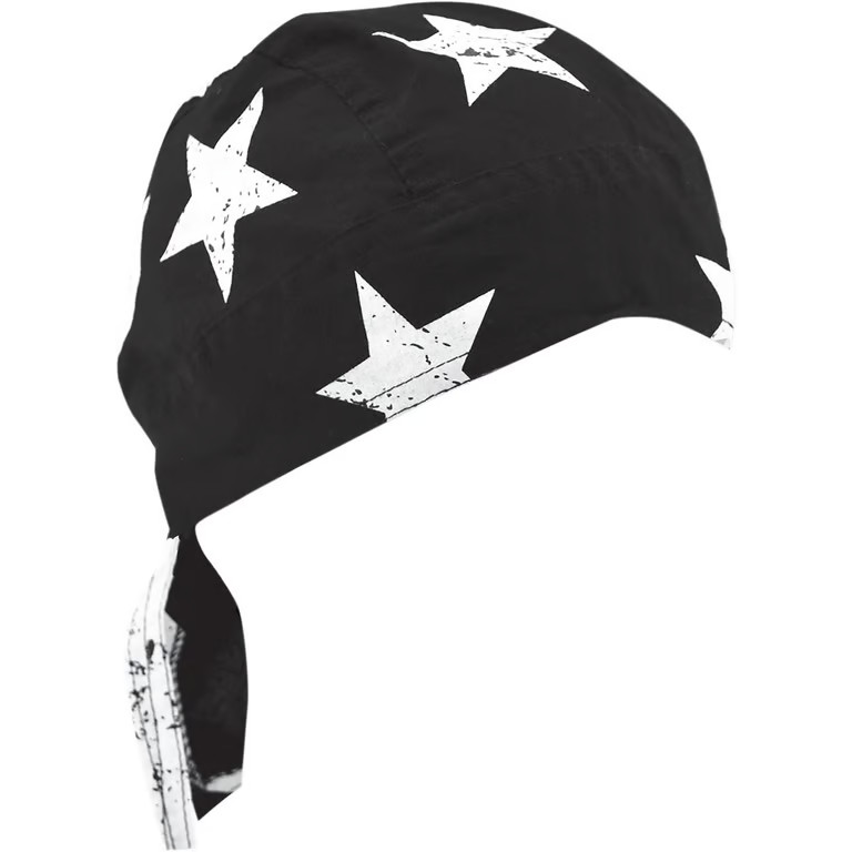 Zan Headgear Flydanna Headwraps Black/White Flag One size fits most Cotton Z903