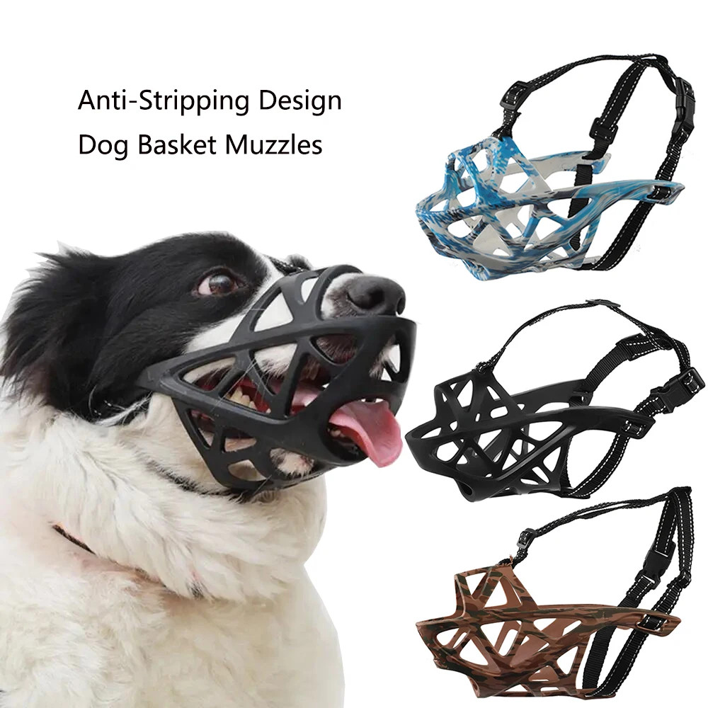 Pet Dog Basket Muzzle Upgraded Soft Breathable Cage Adjustable Dog Mouth