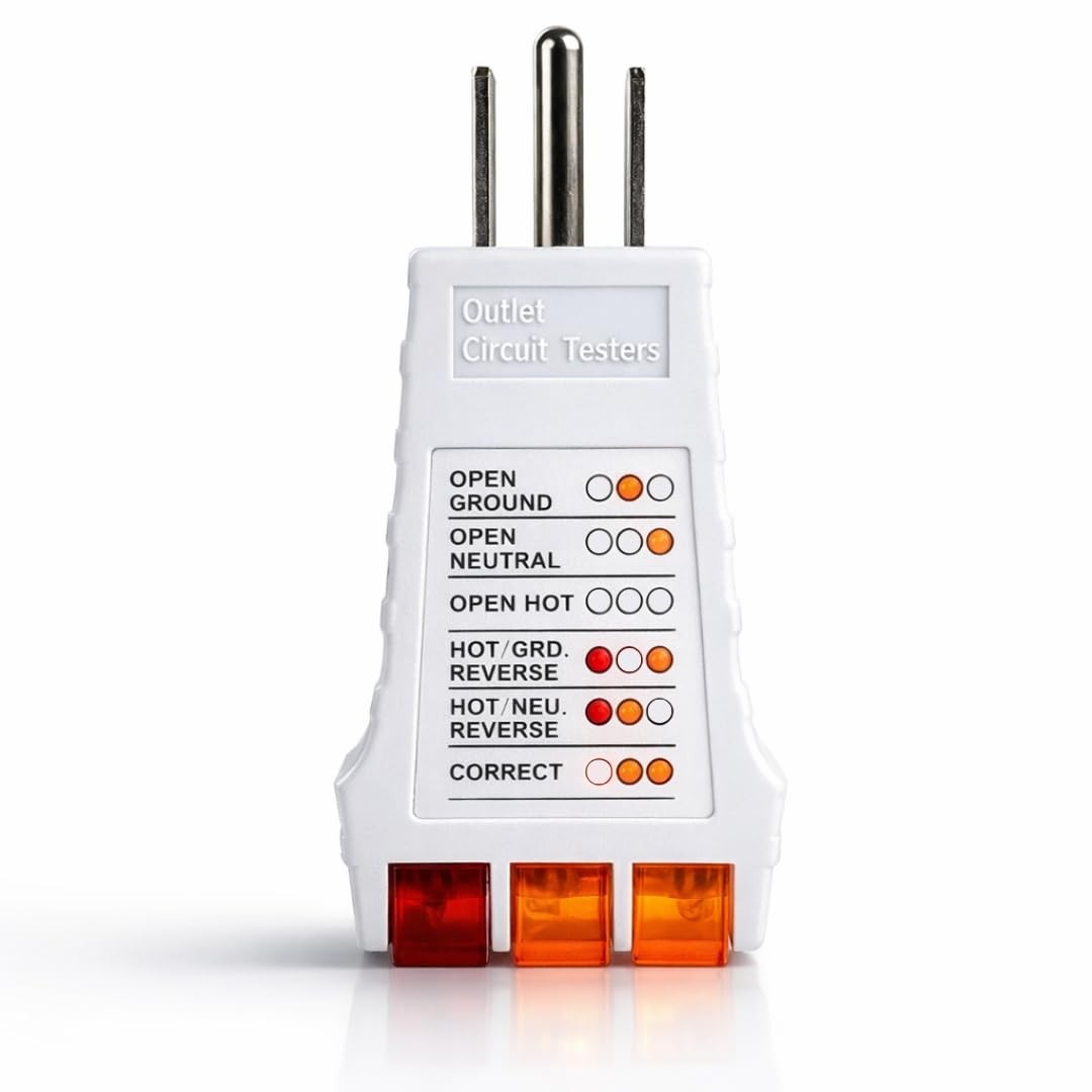 Outlet Tester for Grounding Products - Test Receptacles & Compact, White
