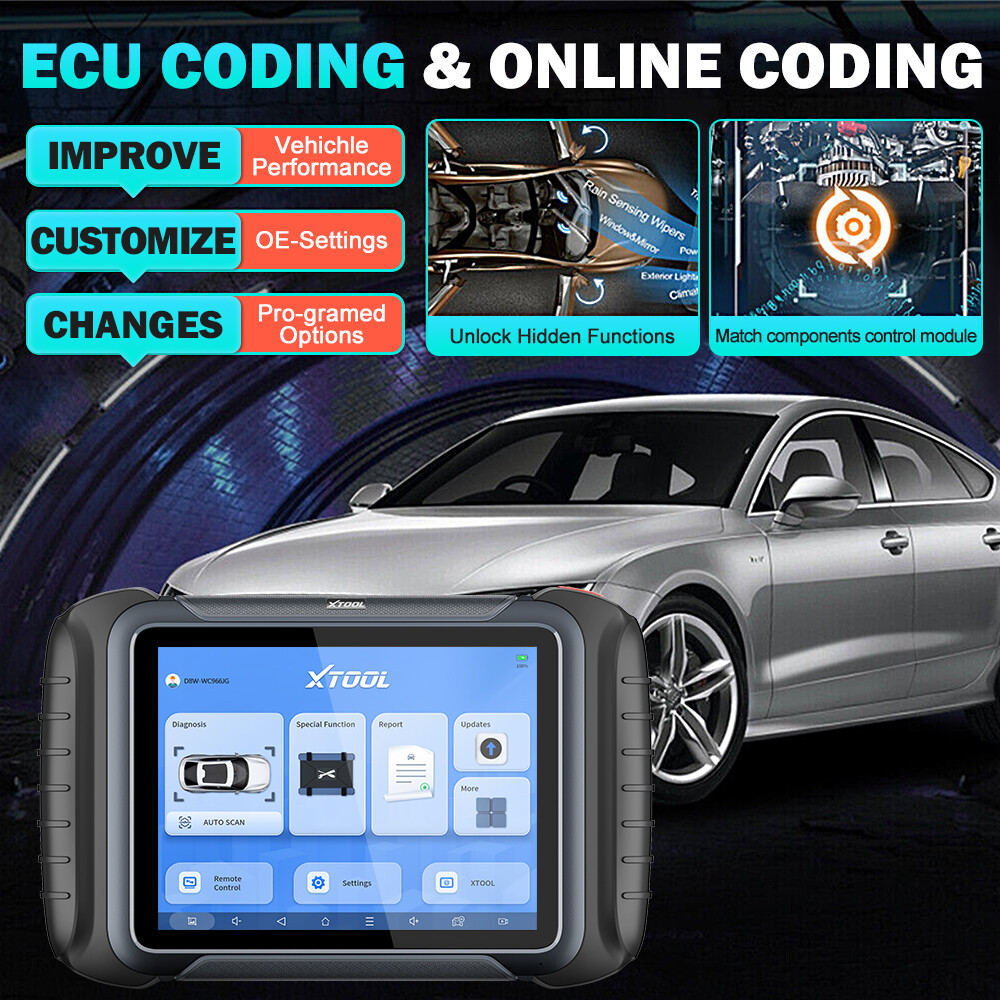 XTOOL D8W WIFI All System Diagnostic OBD2 Scanner 38+ Services Topology Mapping